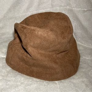 Tan Sherpa Lined Faux Suede Bucket Hat Sonoma NWT